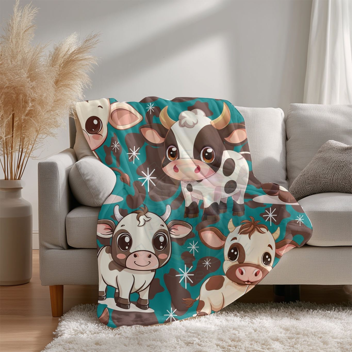 PRESALE PLEASE READ Turquoise Cute Cow 70x78" (Exclusive)