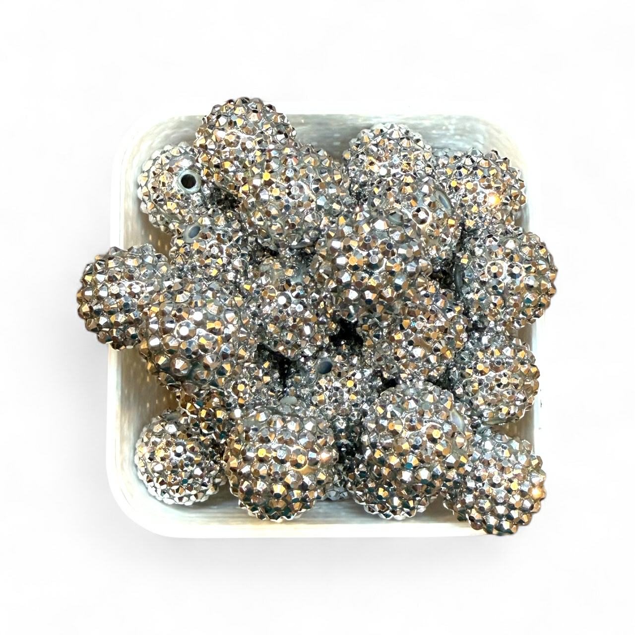 20mm Silver Rhinestone (5 Pack)