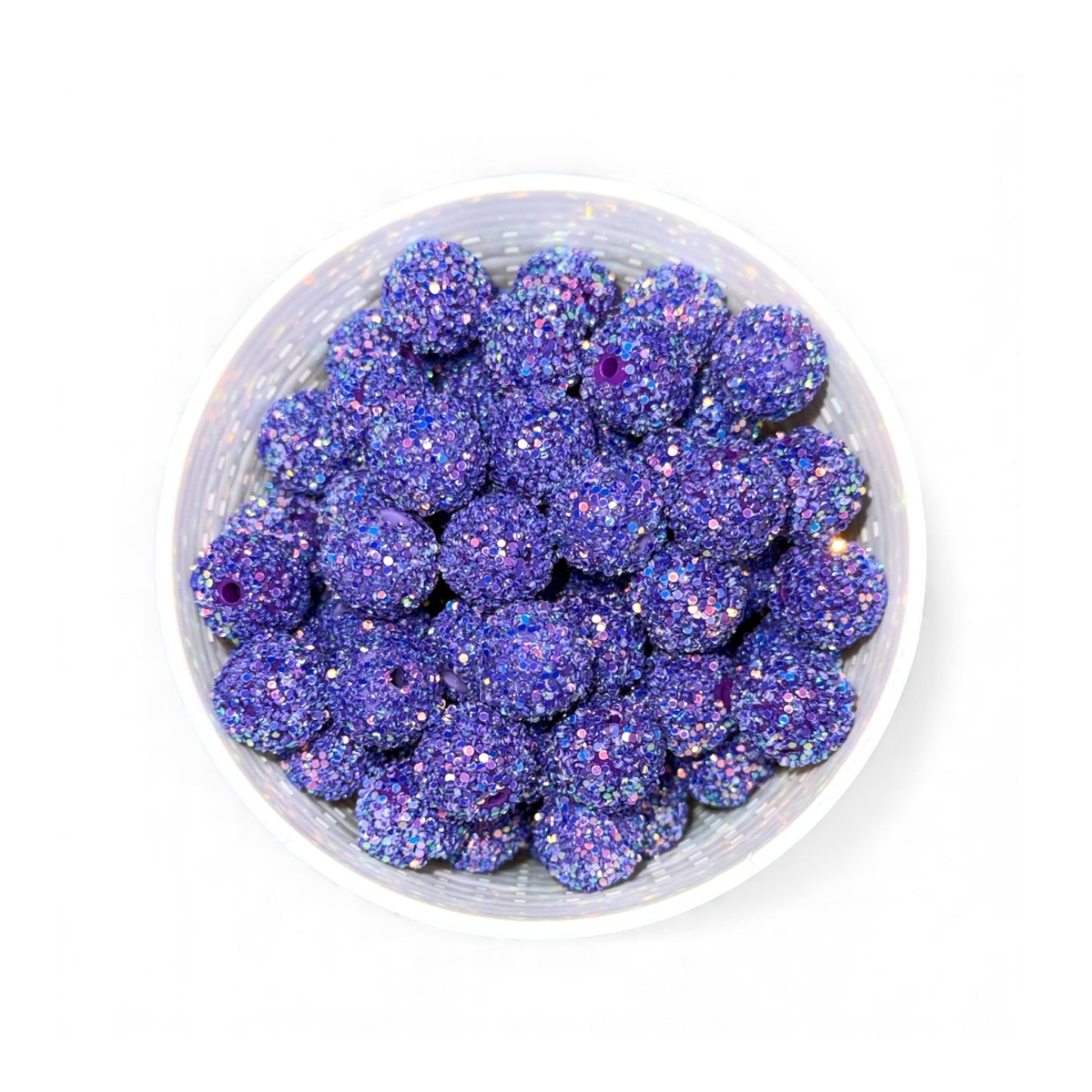 16mm Blue Purple Glitter Rhinestone (5 Pack)