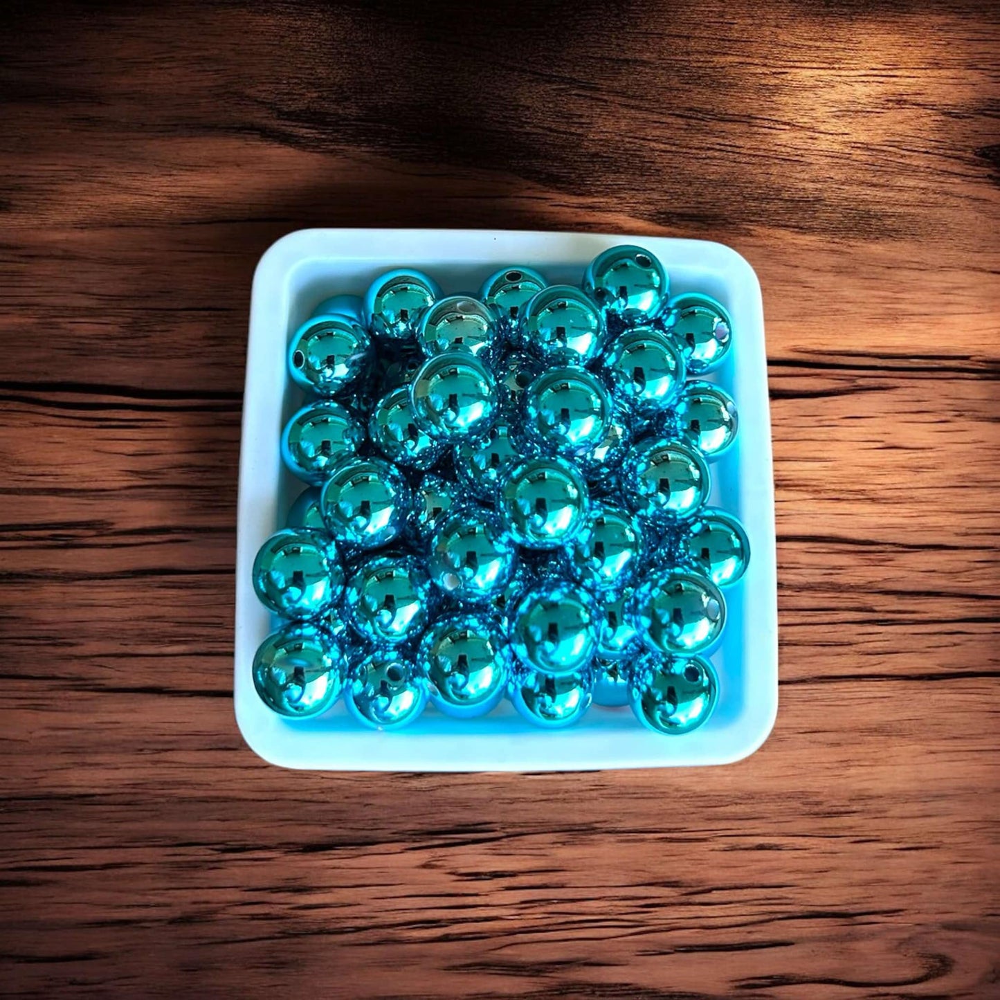 16mm Metal Plated Acrylic Beads (Pack of 5)