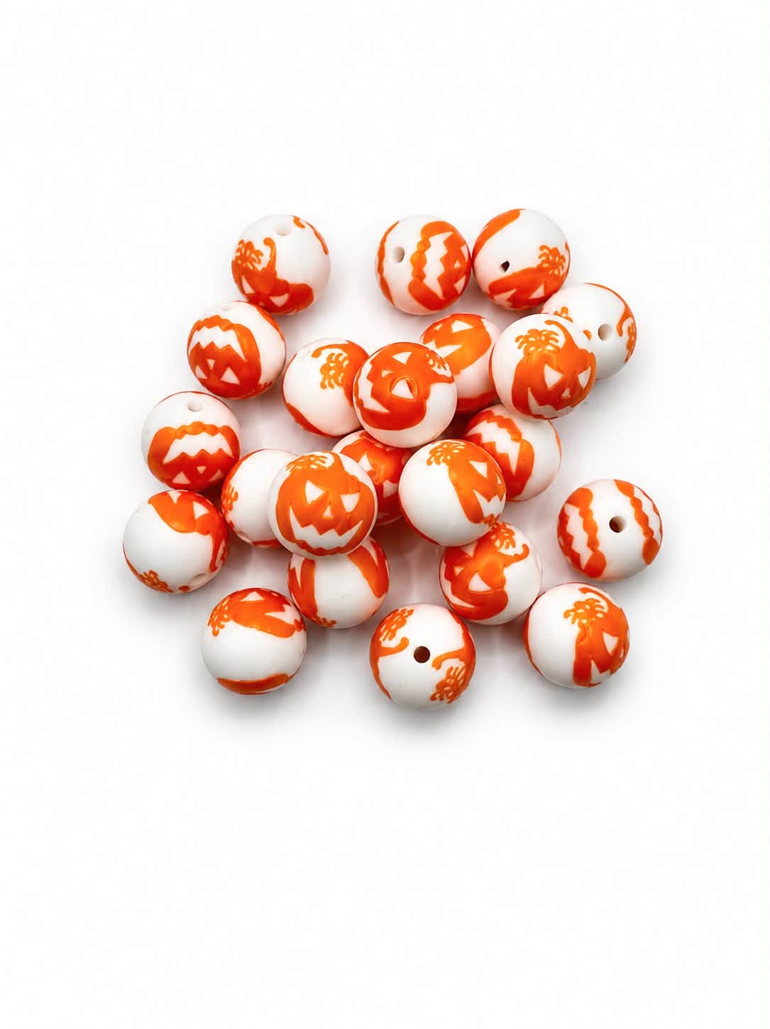 16mm Jack O Lantern Beads Acrylic (5 Pack)