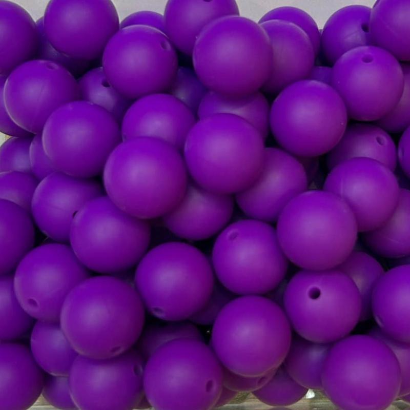 15mm Lavender Silicone Bead (5 pack)