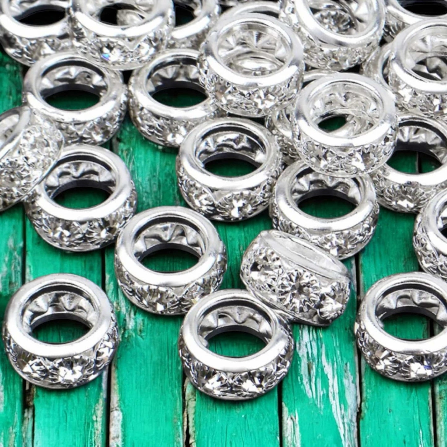 Rhinestone Spacer Bead 12mm (Pack of 5)