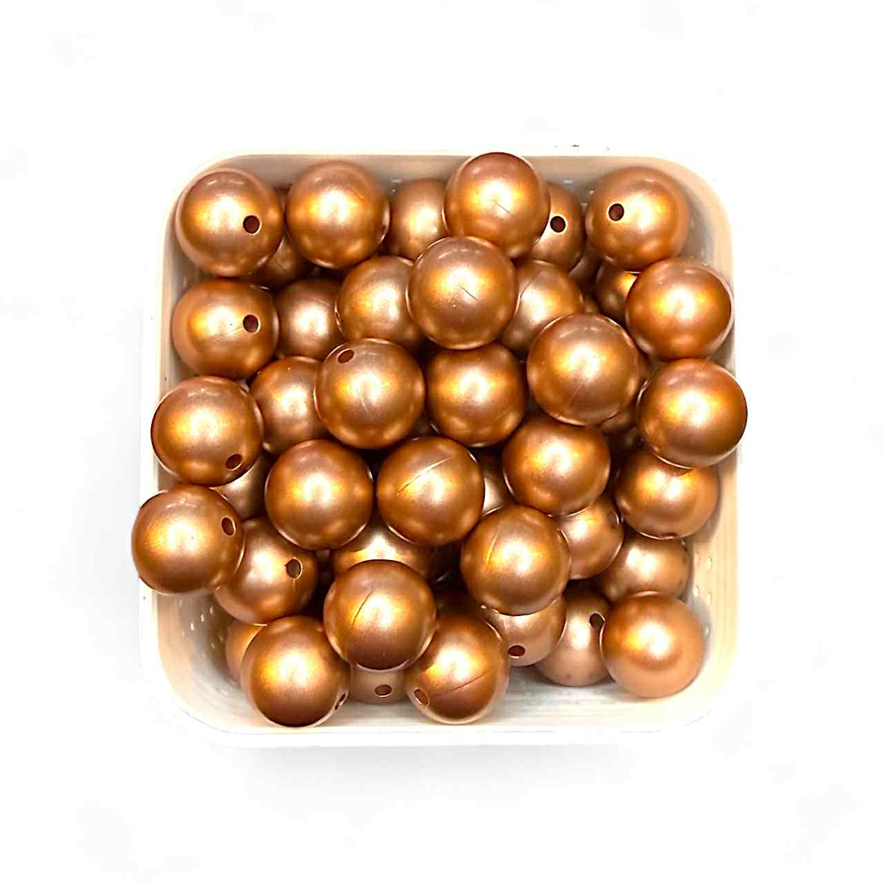 15mm Metallic Opal Rose Gold Silicone Bead (5 Pack)