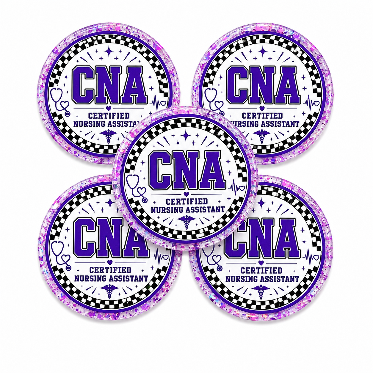 Healthcare Acrylic Flatbacks Checkered