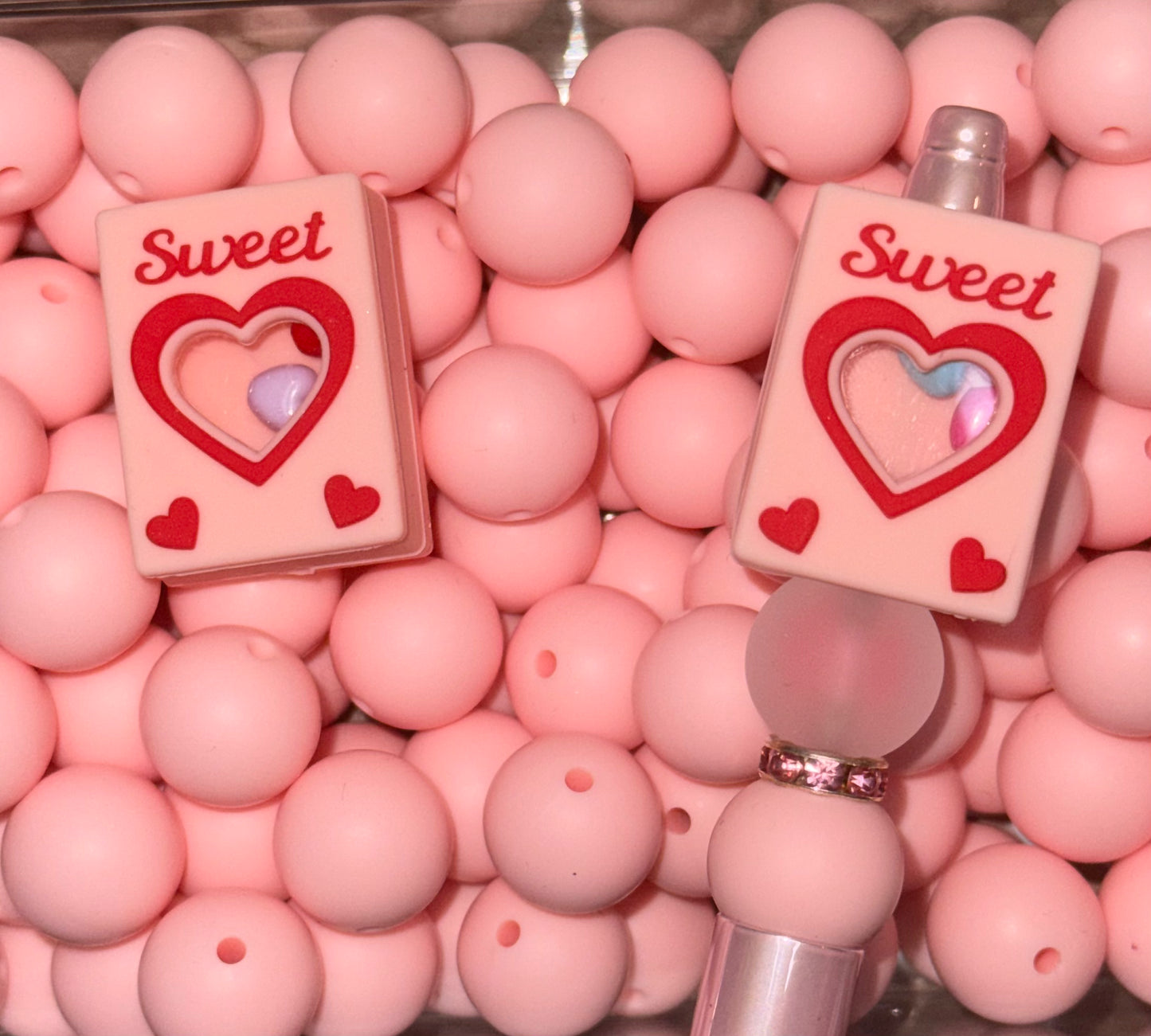 15mm Pale Pink Silicone Bead (5 pack)