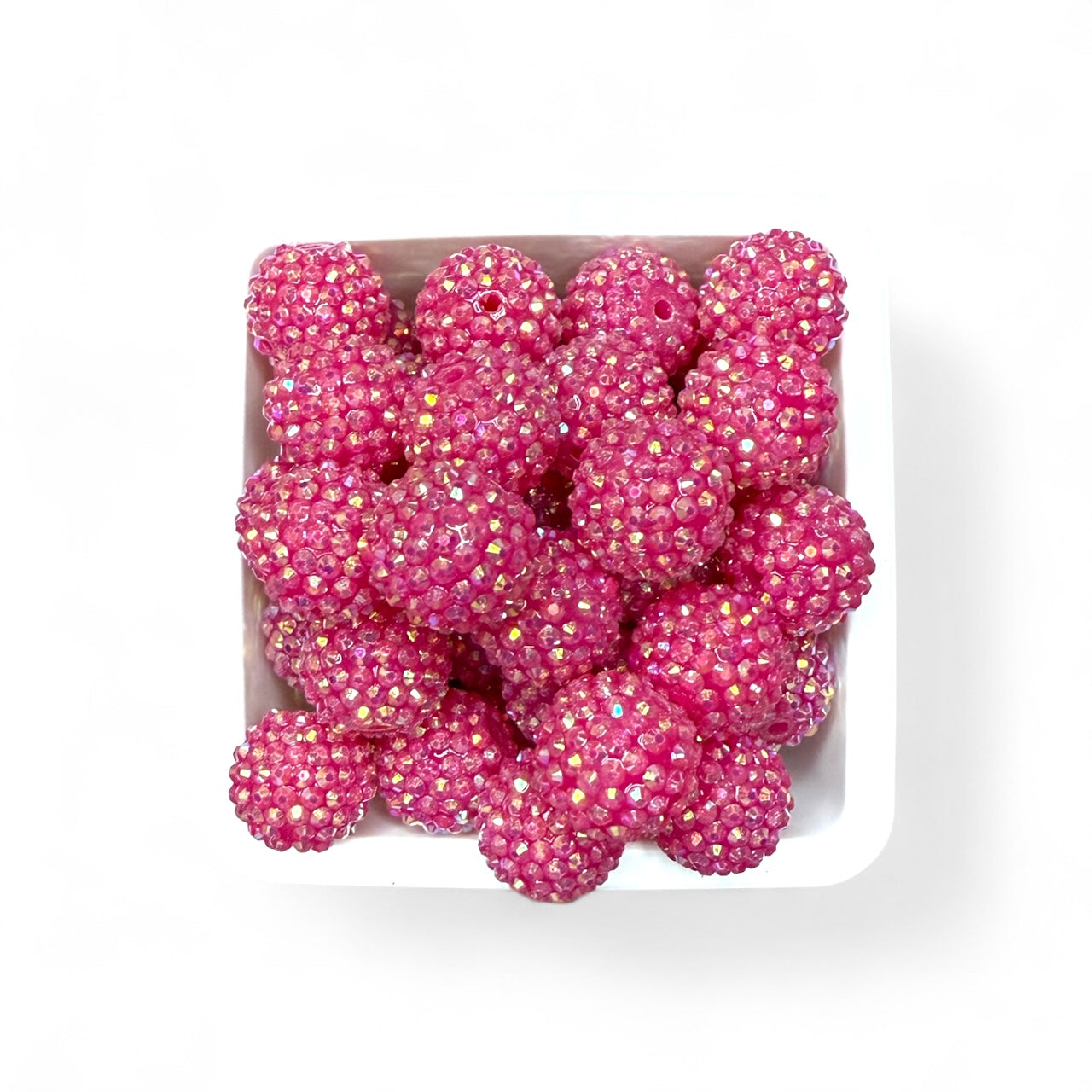 20mm Rhinestone Acrylic - Barbie Pink (5 Pack)