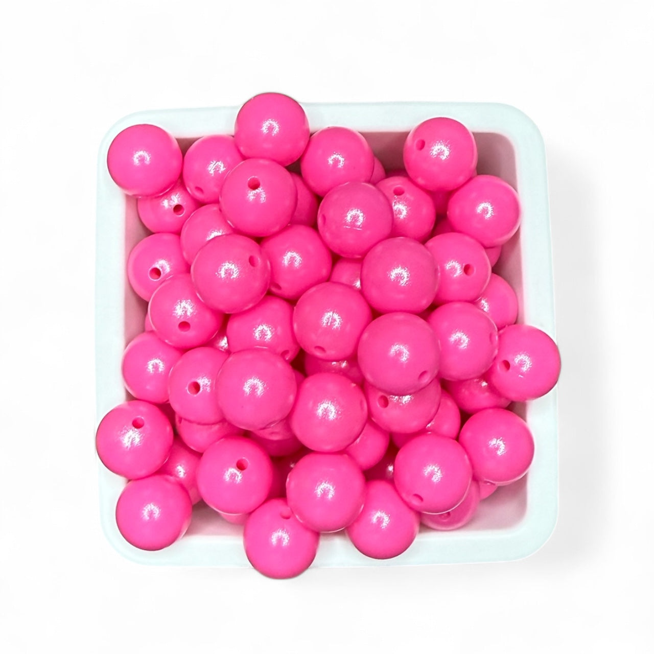 15mm Opal Barbie Pink Silicone Bead (5 Pack)