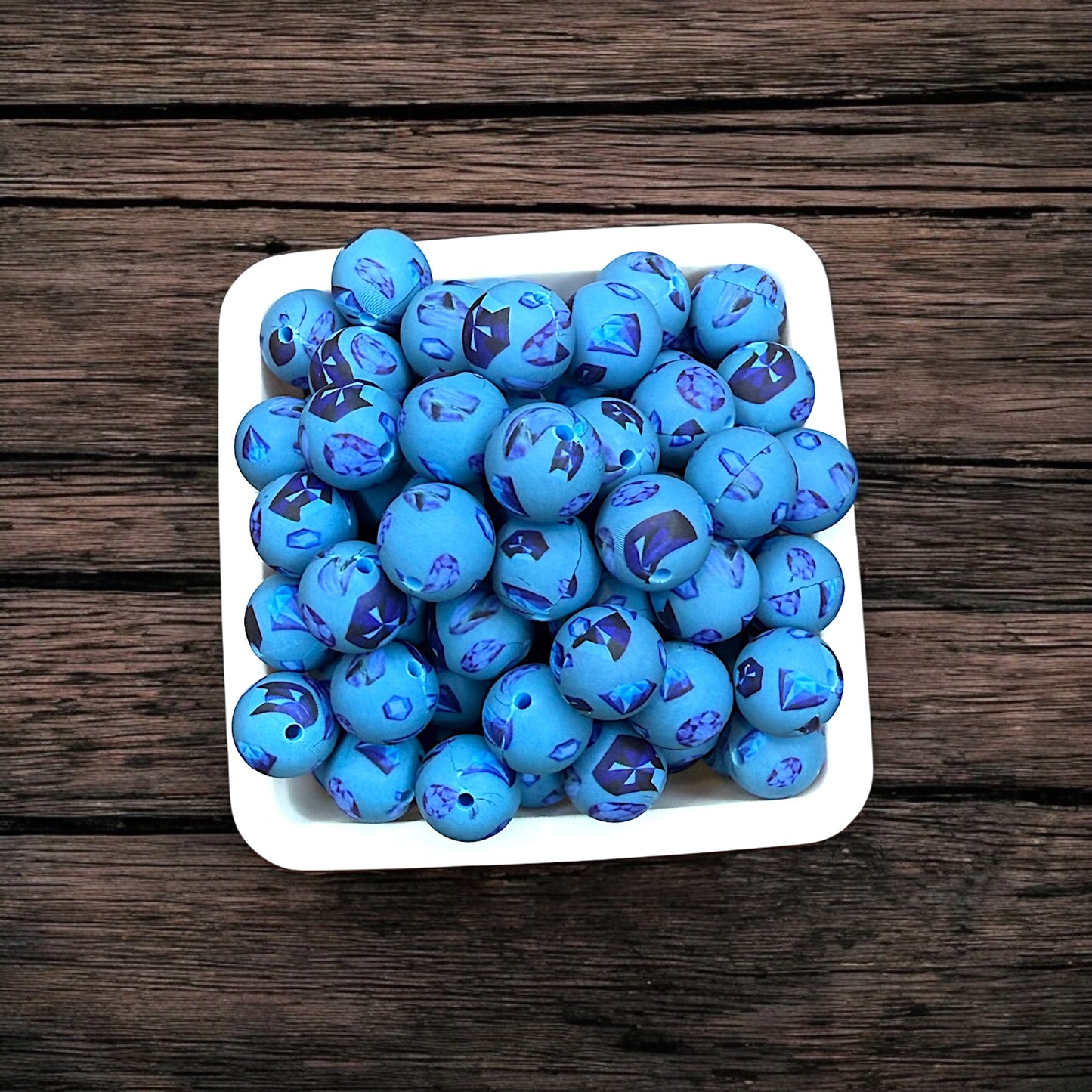 15mm Birthstone Collection Printed Silicone Bead (5 pack)