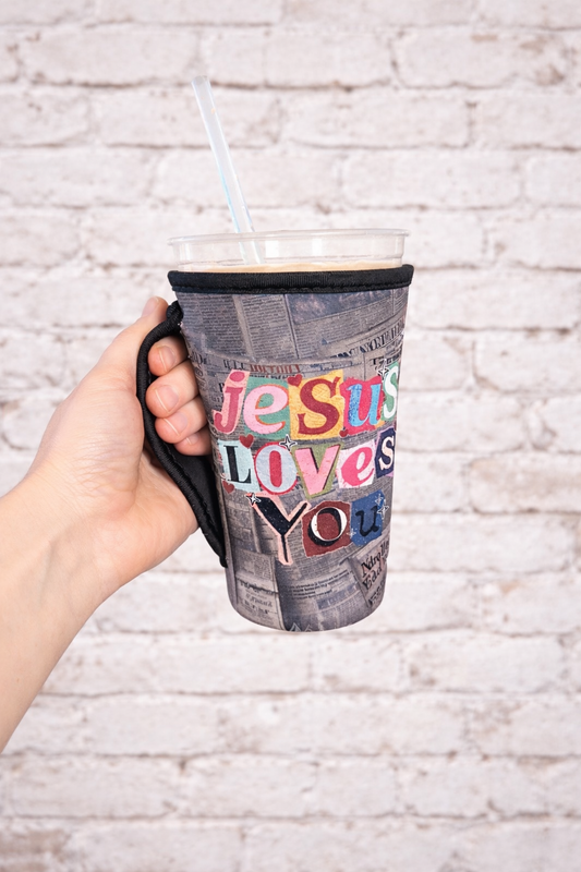 Jesus Loves You Coffee/Drink Sleeves (Handle)