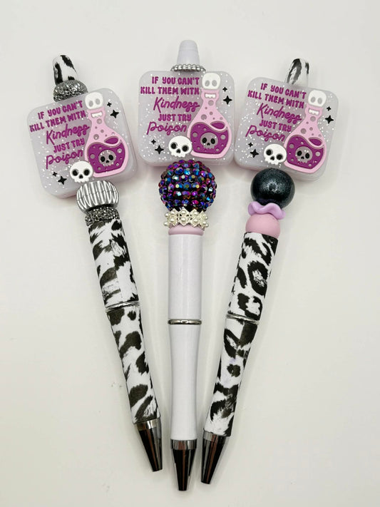 White Leopard Beadable Pen