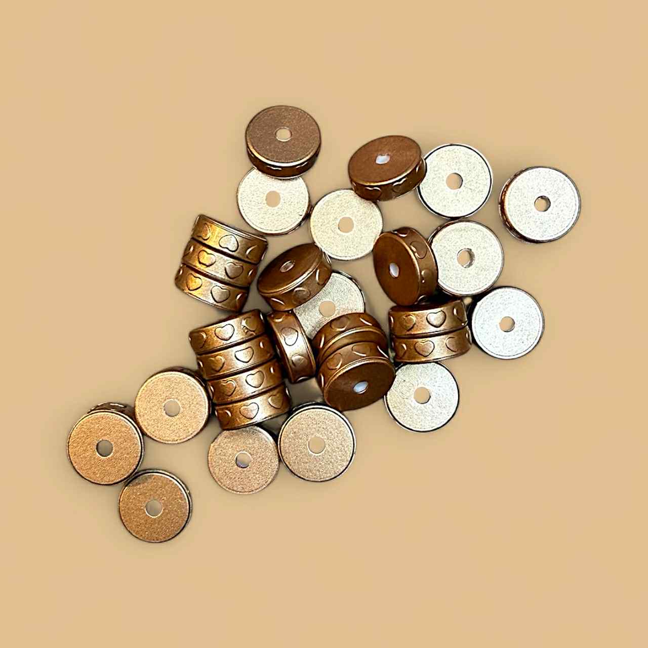 12mm Hearts Round Flat Silicone Spacer