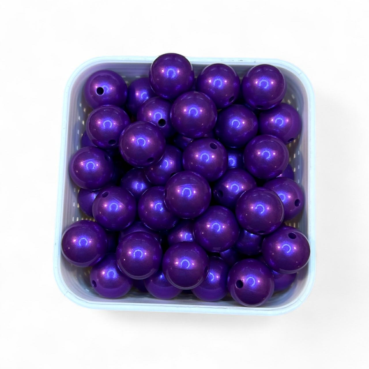 15mm Metallic Opal Purple Silicone Bead (5 Pack)