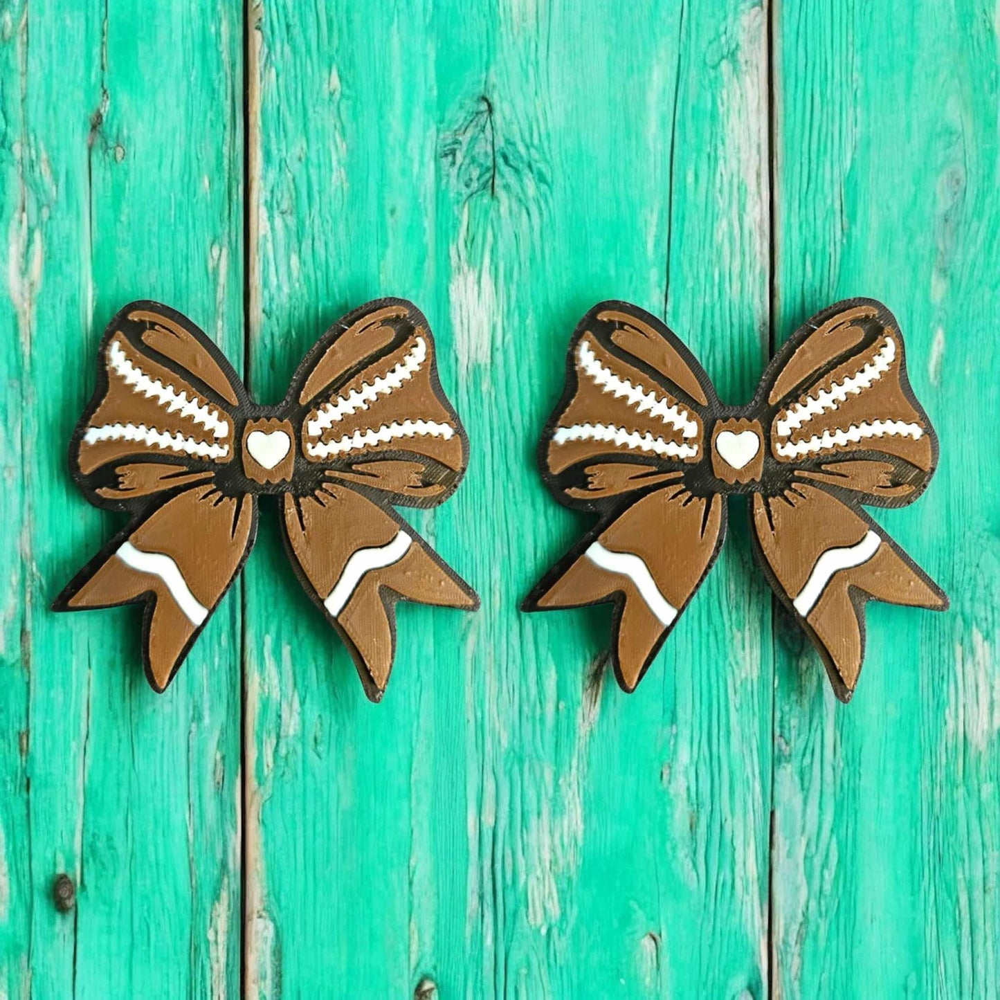 Football Bow Straw Charm