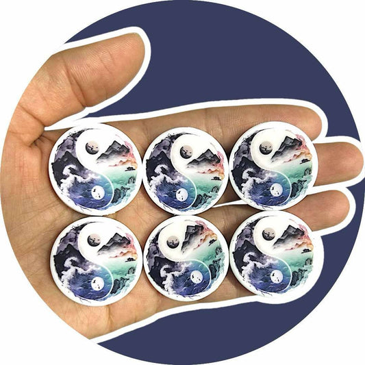YinYang Stormy Ocean and Serene Mountains