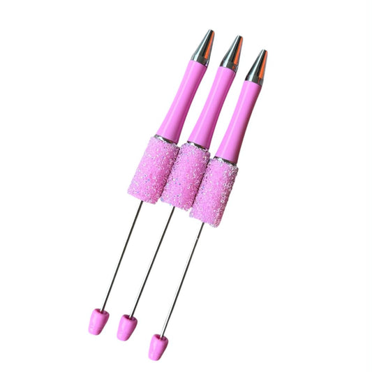 Glitter Wrapped Pastel Pink Beadable Pen