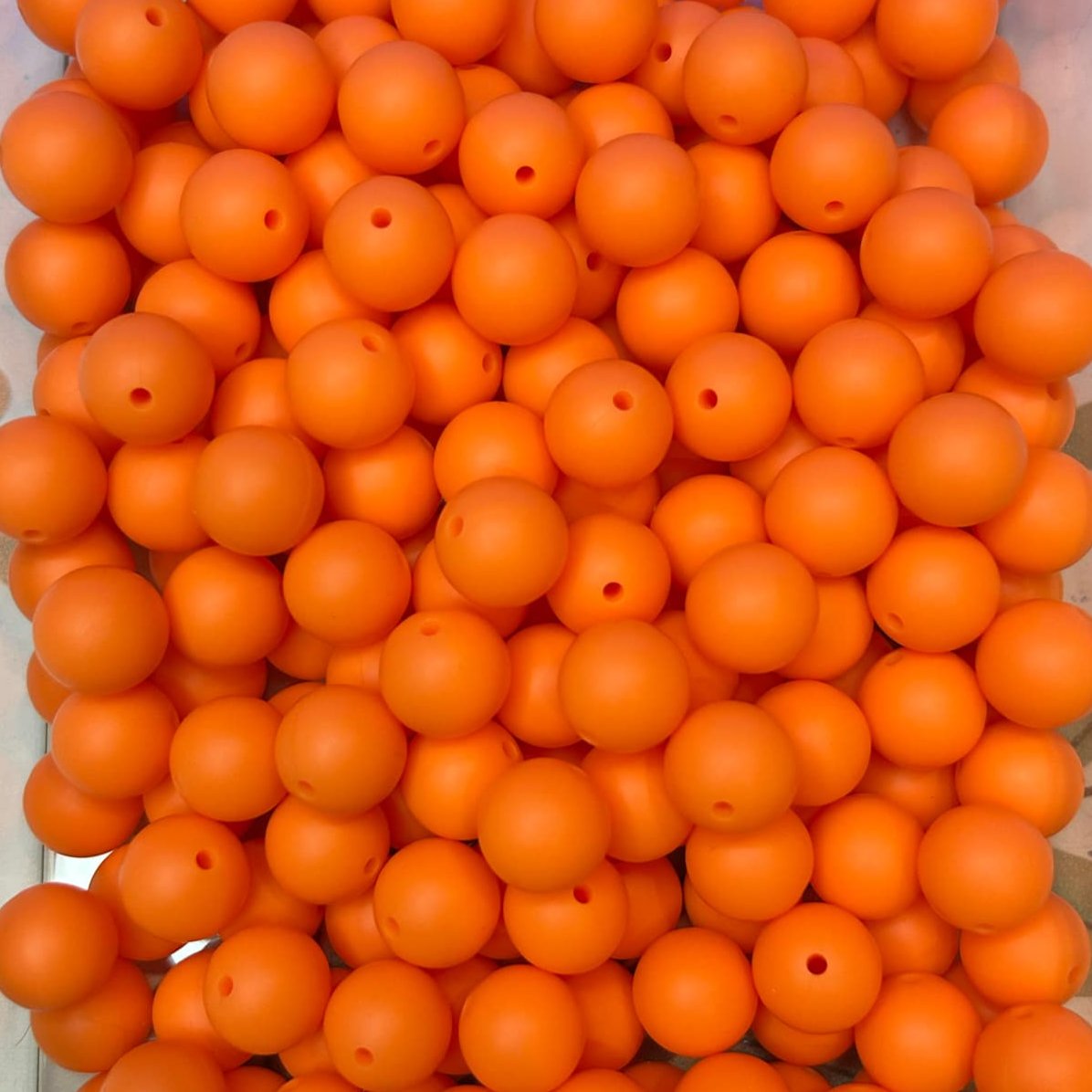 15mm Orange Silicone Bead (5 pack)