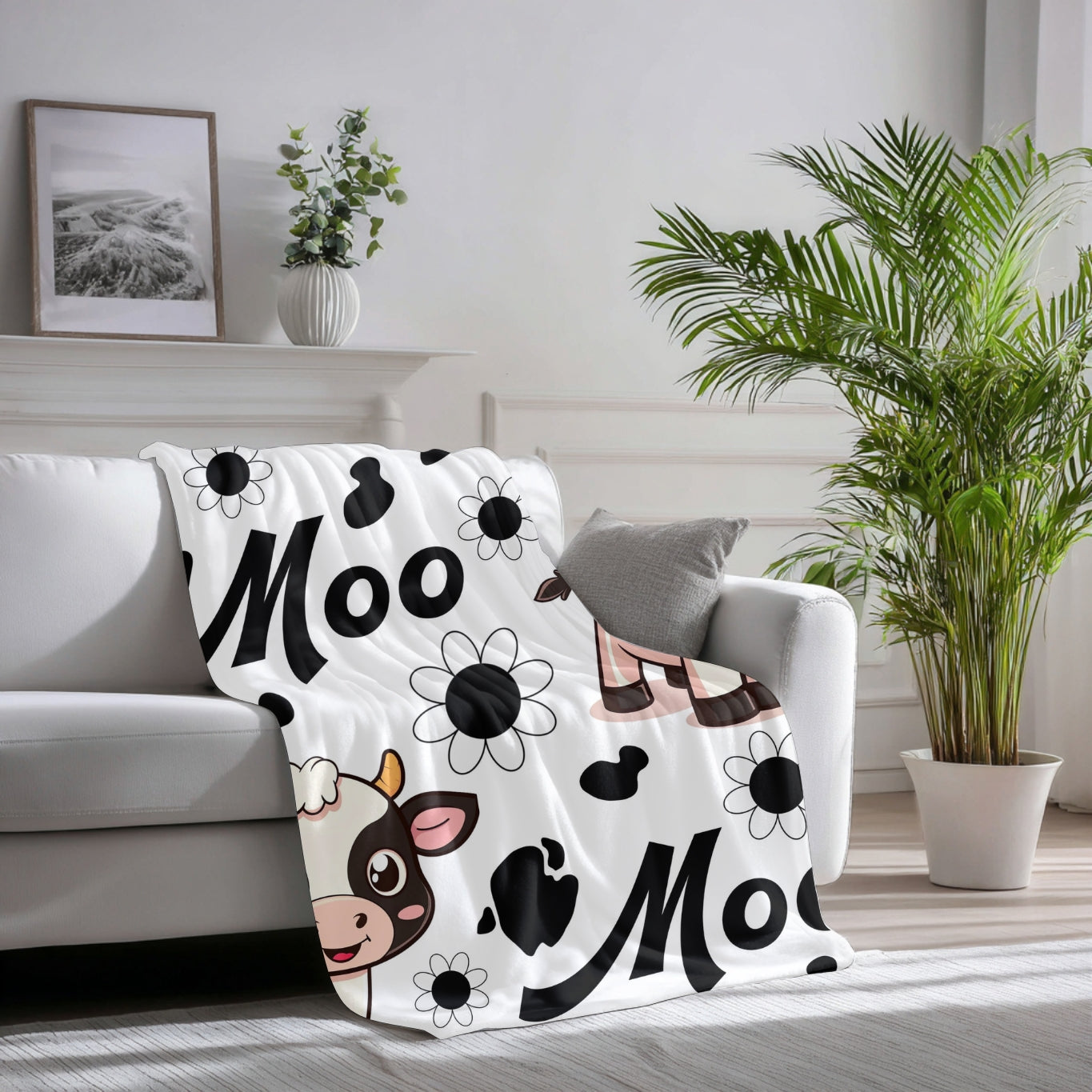 PRESALE PLEASE READ Moo Cow White 70x78" (Exclusive)