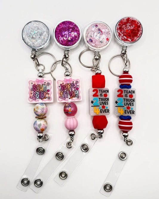 Sparkly Beadable Badge Reel
