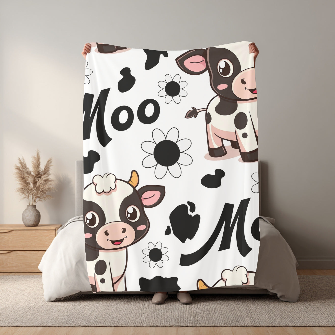 PRESALE PLEASE READ Moo Cow White 70x78" (Exclusive)