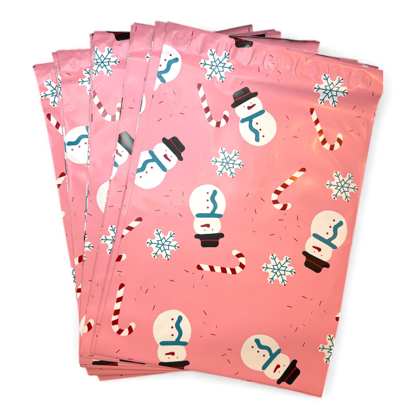 10x13 Christmas Snowman Candy Cane Polymailers (10 pack)