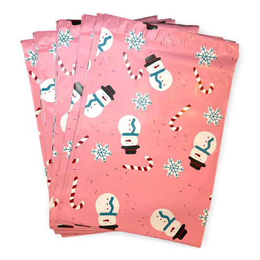 10x13 Christmas Snowman Candy Cane Polymailers (10 pack)