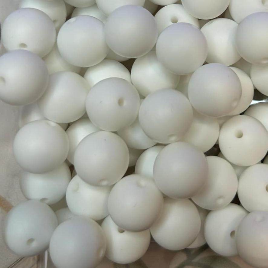 15mm White Silicone Bead (5 pack)