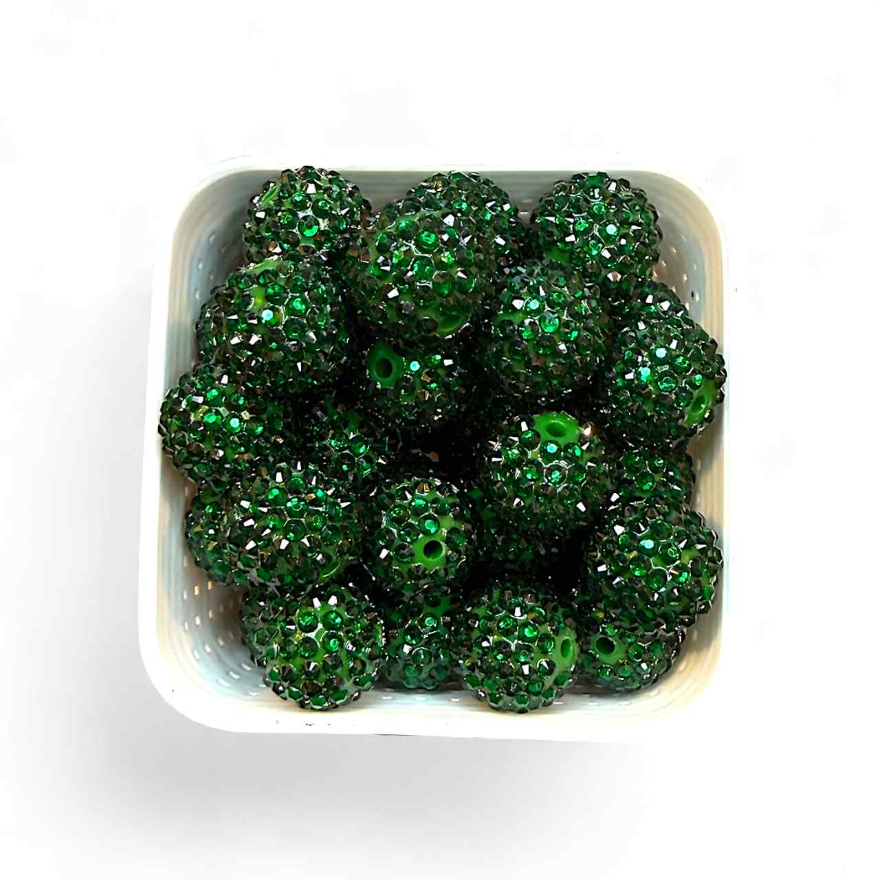20mm Emerald Green Rhinestone (5 Pack)