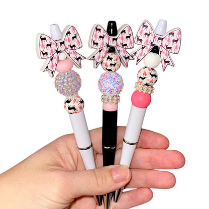 Pink Deer Christmas Bow