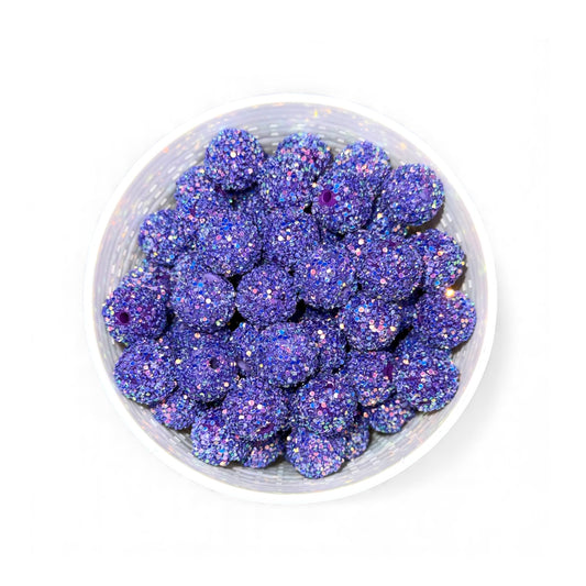 16mm Blue Purple Glitter Rhinestone (5 Pack)