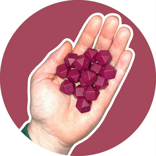 16mm Maroon Hexagon