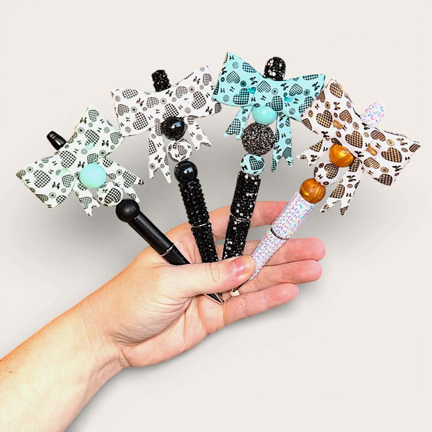 Checkered Hearts Straw Toppers - Exclusive