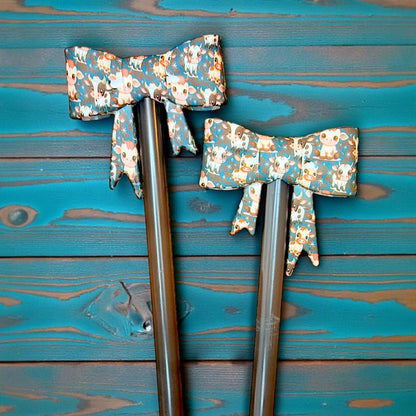 Turquoise Cow Straw Topper - Exclusive