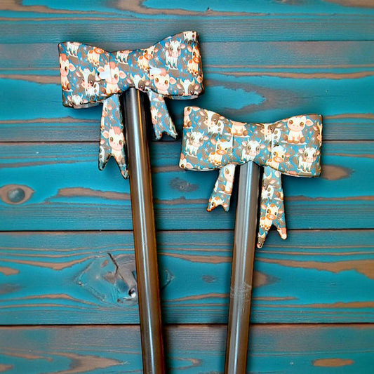 Turquoise Cow Straw Topper - Exclusive