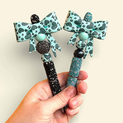 Checkered Hearts Straw Toppers - Exclusive