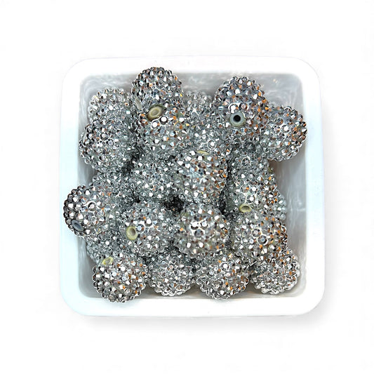 20mm Silver Rhinestone (5 Pack)