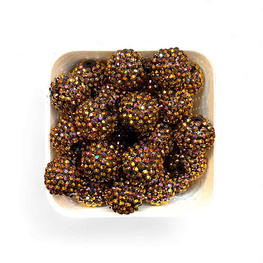 20mm Golden Brown Rhinestone (5 Pack)