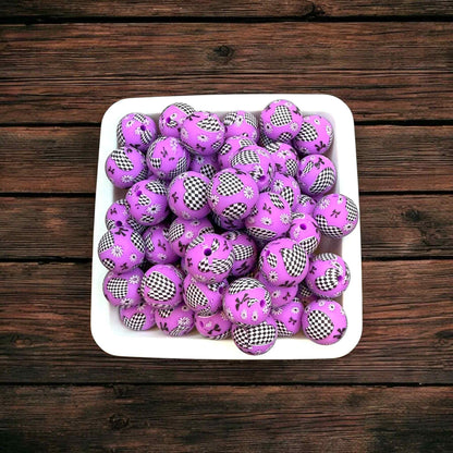 Checkered Hearts, Bows, and Flowers 15mm (5 Pack)