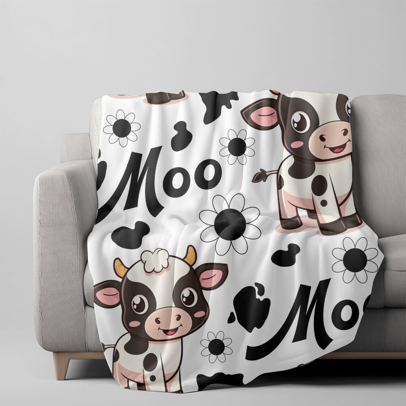 PRESALE PLEASE READ Moo Cow White 70x78" (Exclusive)