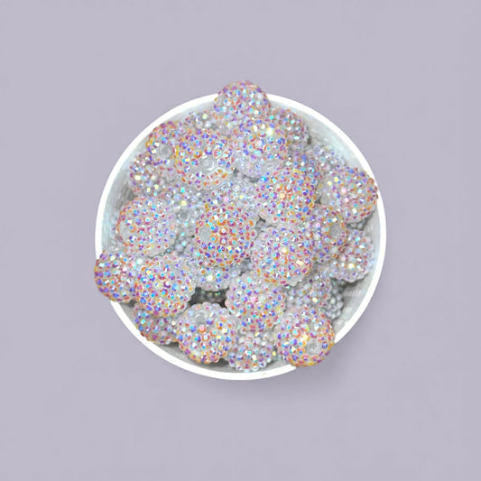 20mm White Rhinestone (5 Pack)