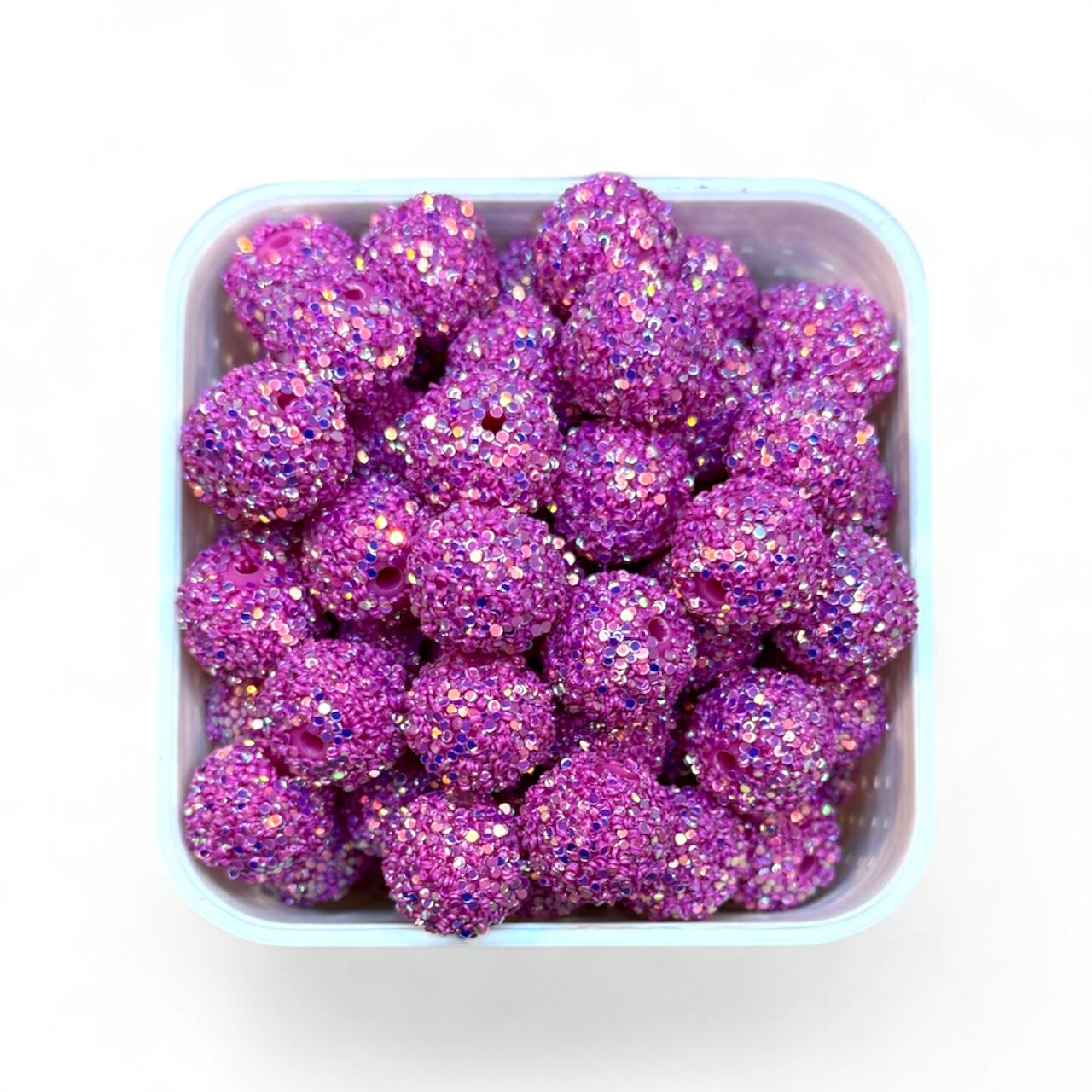 16mm Purple Glitter Rhinestone (5 Pack)