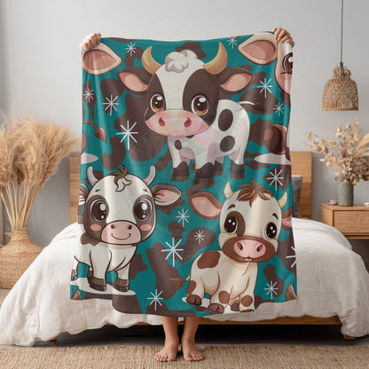 PRESALE PLEASE READ Turquoise Cute Cow 70x78" (Exclusive)