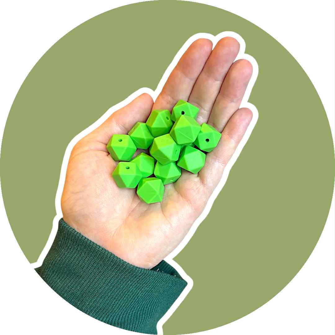 16mm Lime Green Hexagon