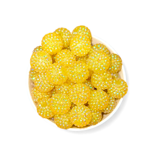 20mm Yellow Rhinestone (5 Pack)
