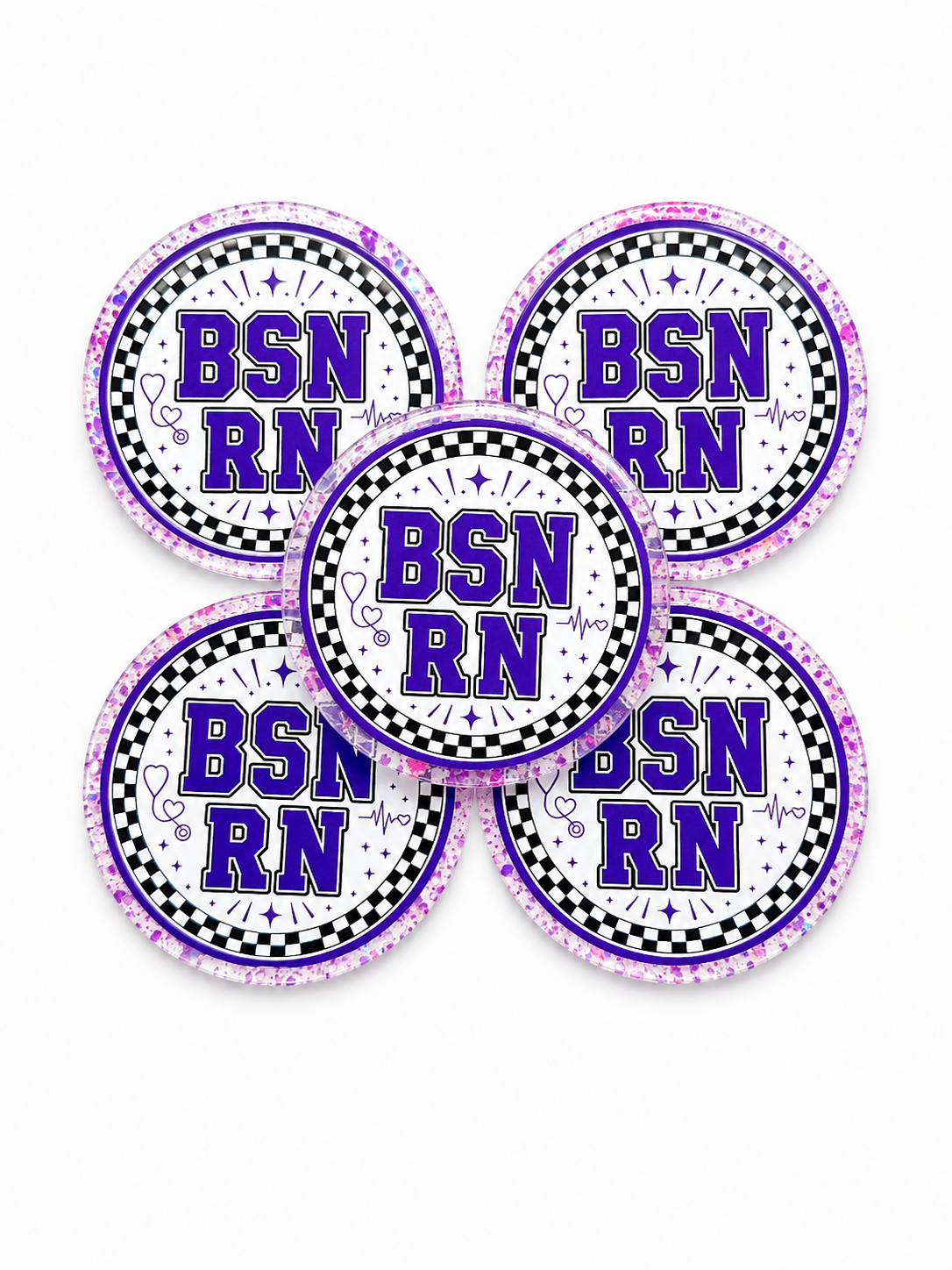 Healthcare Acrylic Flatbacks Checkered
