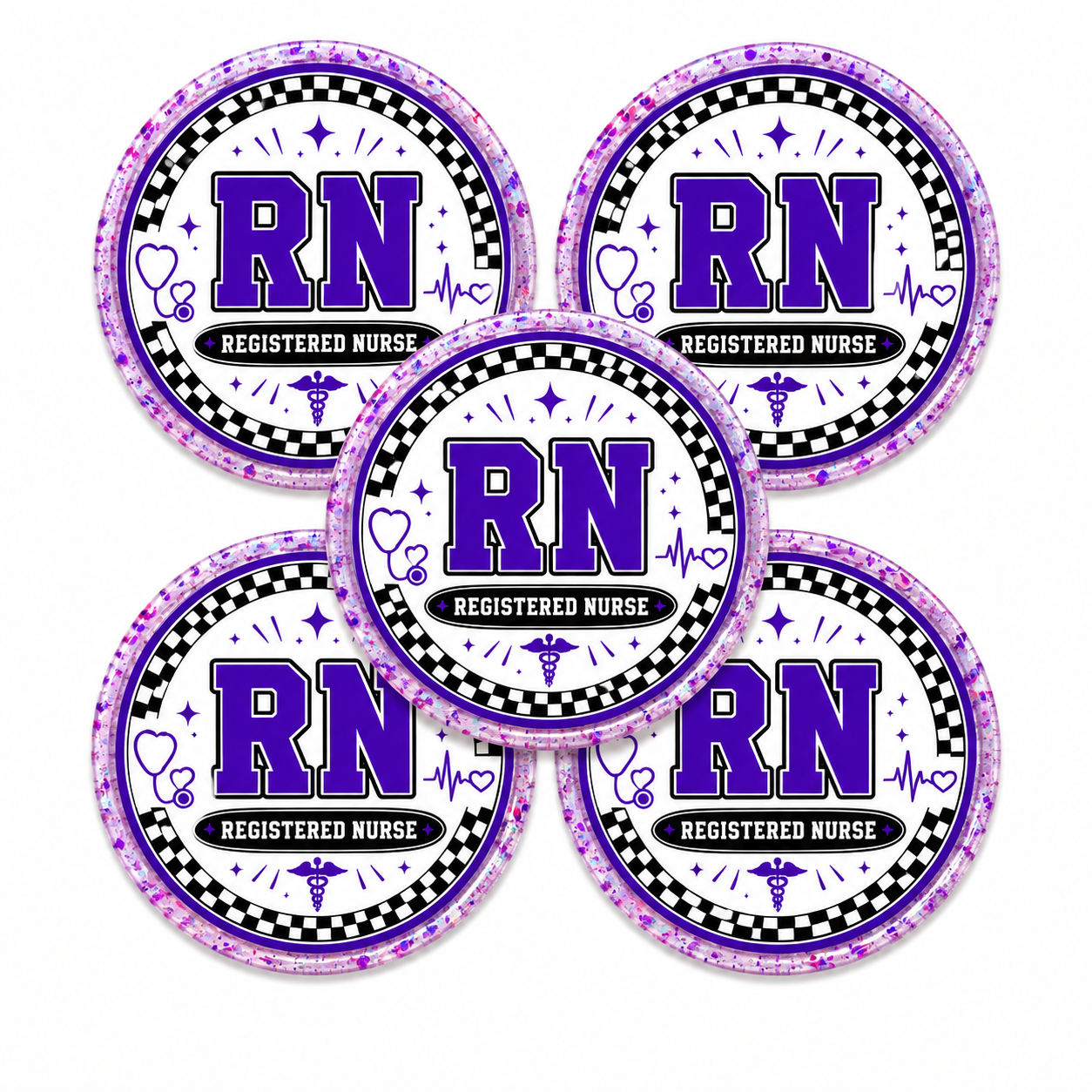 Healthcare Acrylic Flatbacks Checkered