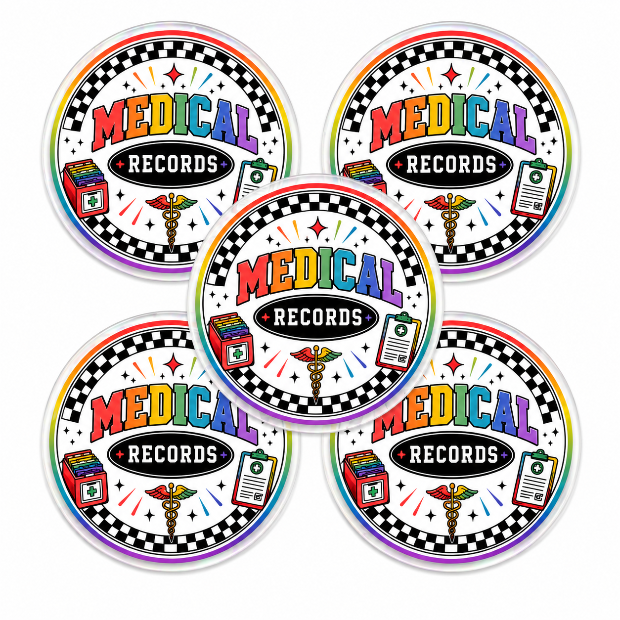 Healthcare Acrylic Flatbacks Checkered