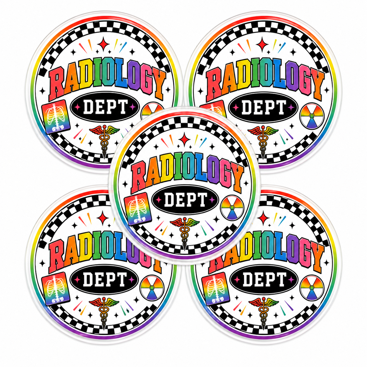 Healthcare Acrylic Flatbacks Checkered