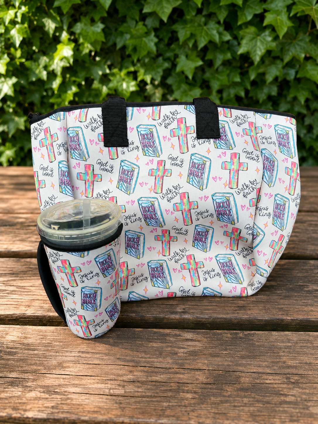 Tote and Coffee/Drink Sleeve Set