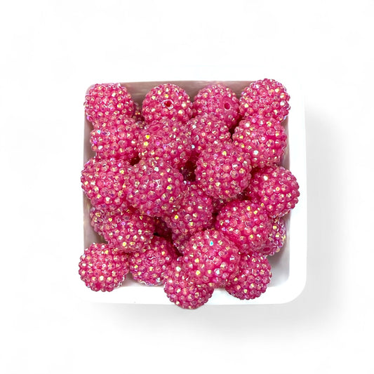 20mm Rhinestone Acrylic - Barbie Pink (5 Pack)